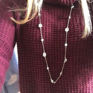 Long sterling silver necklace